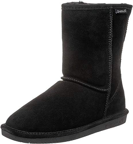 BEARPAW Women's Emma Short Boot,Black,8 M US