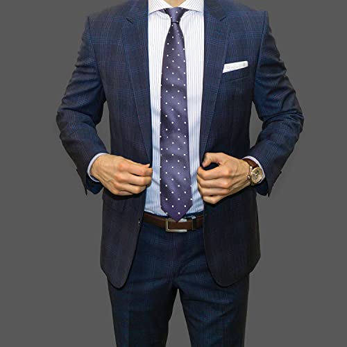 Runootpr Polka Dot Navy Blue Tie For Men Formal Necktie Elegant Wedding Party Holiday Gift #TOP2
