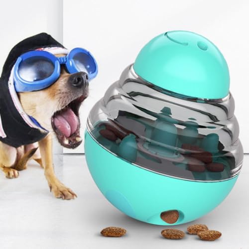 FLYILIA 犬 猫 おやつボール おもちゃ 犬おもちゃ 猫おもちゃ ペット おきあがりこぼし インタラクティブおもちゃ 一人遊び おやつ入れ 餌入れ 知育玩具 給餌おもちゃ 給餌器 餌やりおもちゃ プラスチック製 運動不足対策 早食い防止 ストレス解消