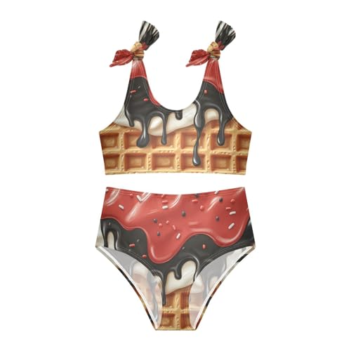 Sprinkles Glaze White Red Black Ice Cream Girls Tankini Swimsuit Kids Bikini Sets 2 Pcs Bathing Suit 3T3