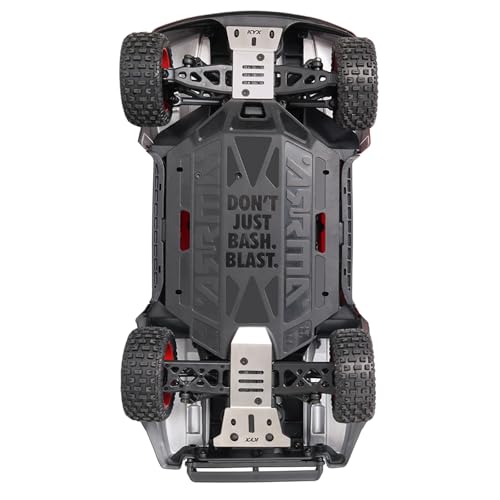 XBERSTAR RC Chassis Armor Guard Plate for Arrma 1/14 Mojave GROM RC Stainless Steel Front and Rear Chassis Guards Upgrade Parts (Chassis Armor Guard Plate)