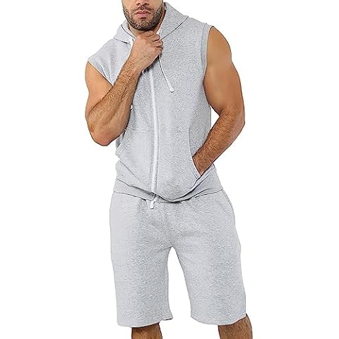 Love My Fashions Men's Hooded Gilet and Shorts Set Cover