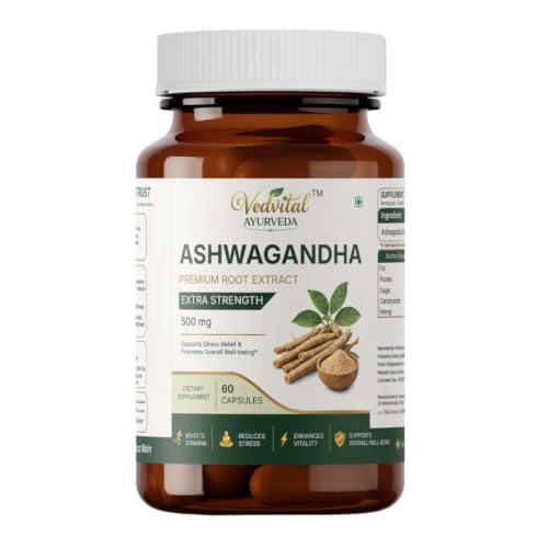Image of Ashwagandha Root Extract Capsules | Withania Somnifera Root Extract | Herbal Supplement | Supports Strength, Stamina, Energy, Sleep & Overall Vitality - Pack of 2(120 Capsules)