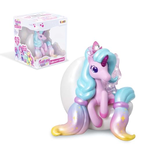 Galupy Rainbow Unicorn Collector Edition Dreamy - Unicorno giocattolo da collezione, statuette di unicorno con ali glitterate e cristalli