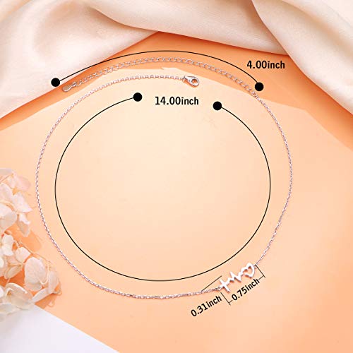 Daochong S925 Sterling Silver Jewelry Faith Hope Love Sideways Choker Necklace 14 Inches To 18 Inches (Faith Hope Love) #TOP4