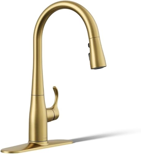 Miniatura 160 de KOHLER Simplice, llave abatible de cocina, 647-CP Mate negro,Cromo pulido,Latón cepillado vibrante.,Vibrant Stainless