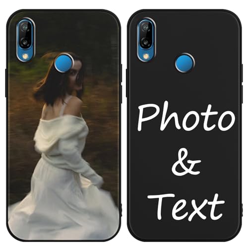 Yirlbey Cover Personalizzate per Huawei P20 Lite 5,84'', Personalizzata con Foto Immagine Disegni Custodia, Personalizzabili Personalizzato Antigraffio Custodie Case per Huawei P20 Lite, Nero