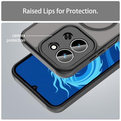 Image of Compatible with REDMI 15C (171mm) Case Cover,Compatible with MagSafe,Anti-Fall,Compatible with Xiaomi Poco C85 4G 25078PC3EE Cell Protective Phone Case Black