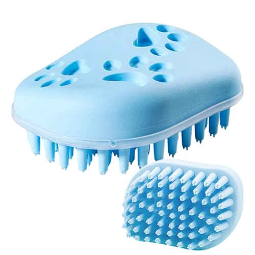 Cepillo de baño para mascotas, cepillo de masaje de baño para mascotas, limpiador de silicona suave, peine ergonómico para el cuidado diario, aseo del hogar, rutina, viajes, lavado al aire libre