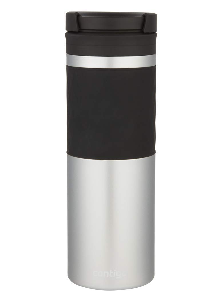 Contigo Glaze Twistseal Travel Coffee Mug with BPA Free Easy-Clean Lid, Silver, 470 ml,1 Count ,2095393