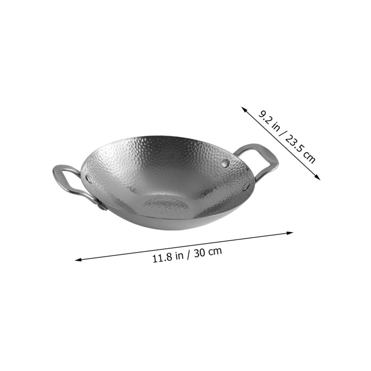 AUTSUPPL Stainless Steel Double Handle Dry Pot Korean Hot Pot for Seafood Bbq Cookware for Home Restaurant Use Easy to Carry Design
