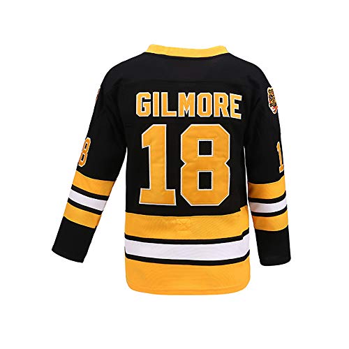 Men s #18 Happy Gilmore 1996 Movie Boston Adam Sandler Ice Hockey Jersey Stitched (Black, XXL)