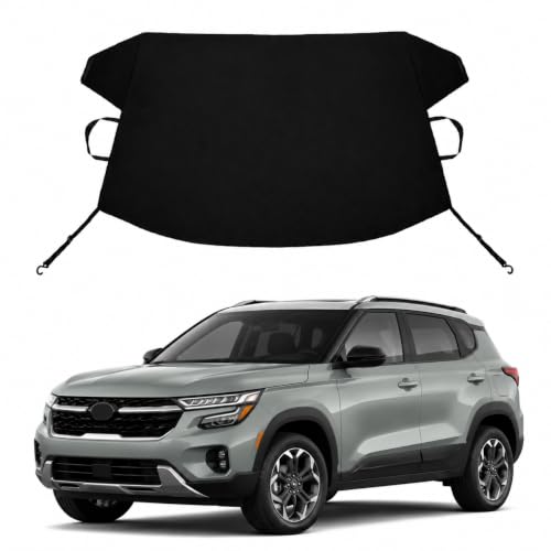 Image of Seltos Custom Windshield Cover for Ice and Snow K-I-A Seltos Heavy Duty 600D Oxford Fabric Windshield Protector Fit Waterproof Frost Snow Cover Winter Car Accessories