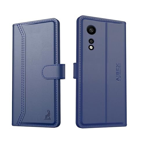 Image of AIBEX Compatible for Oppo A78 4G Flip Cover Leather Finish | Inside TPU with Card Pockets | Wallet Stand | Complete Protection Flip Case - Blue