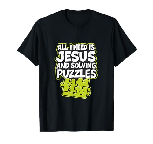 Puzzle de Jesús Graffiti, verde neón, fe Camiseta