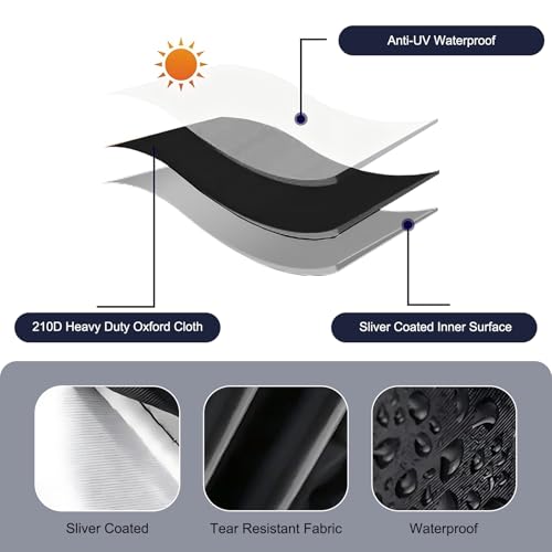 Image of 2 PCS Car Rearview Mirror Snow Shield, 210D Silver-Coated Oxford Cloth Adjustable Clip-on Reflector Guard, Rearview Mirror Dust Protective Cover, Universal for Most Cars (Black)