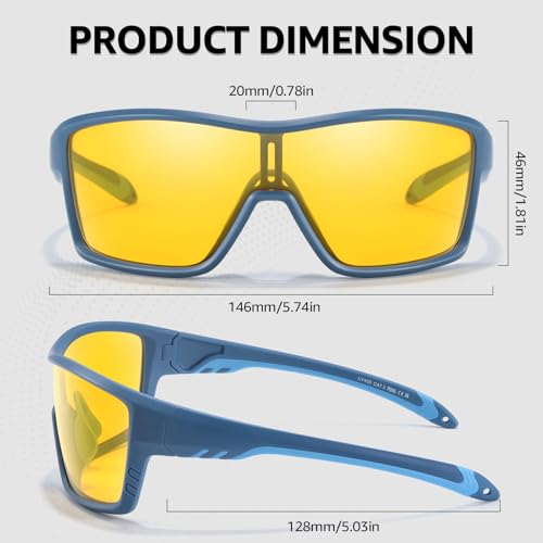 TJUTR Night Vision Driving Glasses for Men Women,Polarized Yellow Lens Nighttime Glasses Sunglasses3