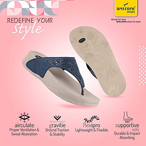 Image of WELCOME Women's Extra Soft Slippers with Cushion FootBed for Adult | Comfortable & Light Weight| Stylish & Anti-Skid| Waterproof & Everyday Flip Flops for Ladies /Girls