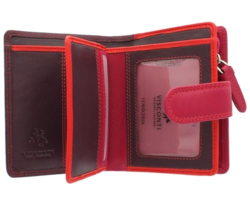 Porte-monnaie en cuir VISCONTI Bali RB40 portefeuille de créateur Rainbow moderne