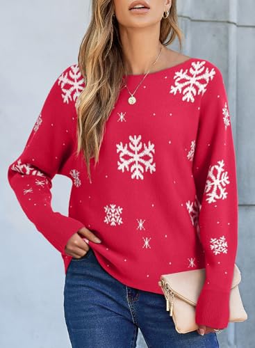 Image of EVALESS Casual Crewneck Sweaters for Women Fall Winter 2026 Lightweight Long Batwing Sleeve Pullover Sweaters Tops Clothes