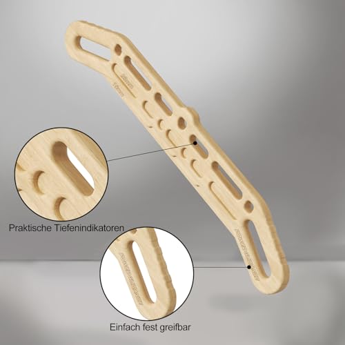 Image of POWER GUIDANCE Wooden Hangboard Portable Rock Climbing Hangboard with Suspension Training Function, Enhance Finger Grip Strength, Indoor and Outdoor Use