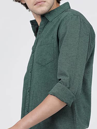 Image of KETCH Men's Cotton Slim Fit Solid Full Sleeve Shirt