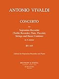 Concerto in a-moll RV 445 - Ausgabe für Sopranino-Blockflöte und Klavier (MR 1184a)