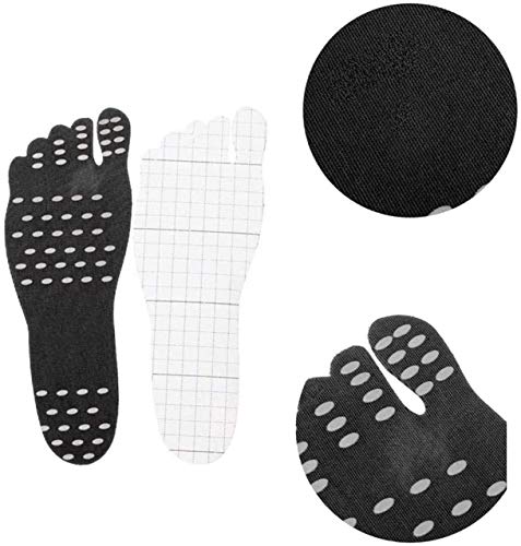 Fun Feet Beach Foot Pads for Barefoot, Invisible Shoes Stick on Soles, Men Women and Kids Foot Stickers with Anti-Slip and Waterproof for Exercise Beach Pool and Yoga (X-Large)