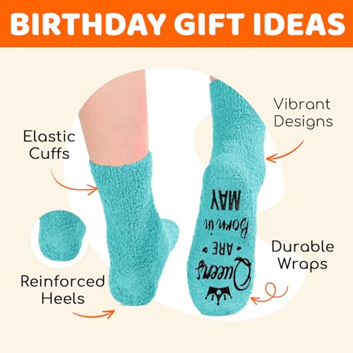 Image of HAPPYPOP Women Queen Birth Month Socks - Month Birthday Gifts, Socks for Her Female in Green