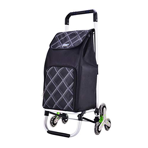 TYT Compre Walk Upstairs Carro de Compras Plegable Carro de Compras Portátil de Aleación de Aluminio para Ancianos, 42 * 40 * 90Cm,Raya
