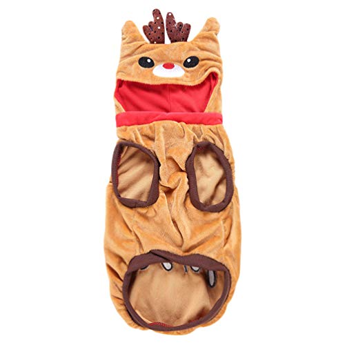 ULTECHNOVO Cachorro Fantasia de Rena de Natal Cachorro Alce SuÃ©ter Cosplay Roupas de PelÃºcia para