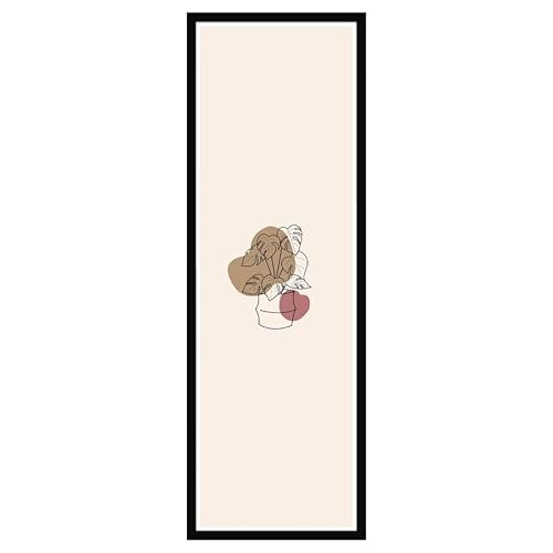 Close Up Cadre pour poster, 60 x 180 cm, noir, décor bois, en MDF, pour posters de porte et grands tableaux muraux, avec verre en plastique et paroi arrière en MDF, pour format portrait et paysage