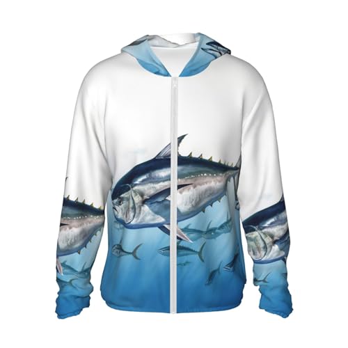 Veste à capuche UPF 50+ Thunnus Thunnus pour homme et femme idéale pour le sport