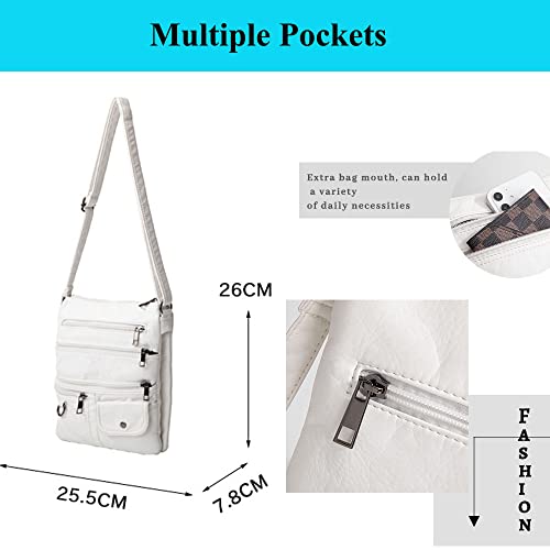 Women Soft PU Leather Multi Pockets Shoulder Bags Retro Flap Bags Handbags and Purses Small Travel Holiday Bag2