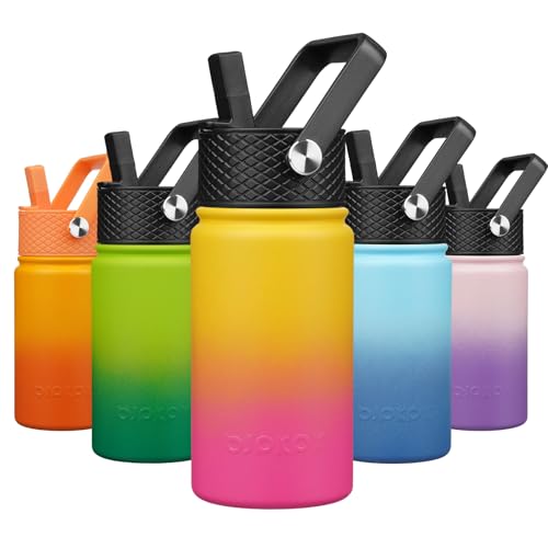 Image of BJPKPK Insulated Water Bottle, 15oz Stainless Steel with Straw Lid