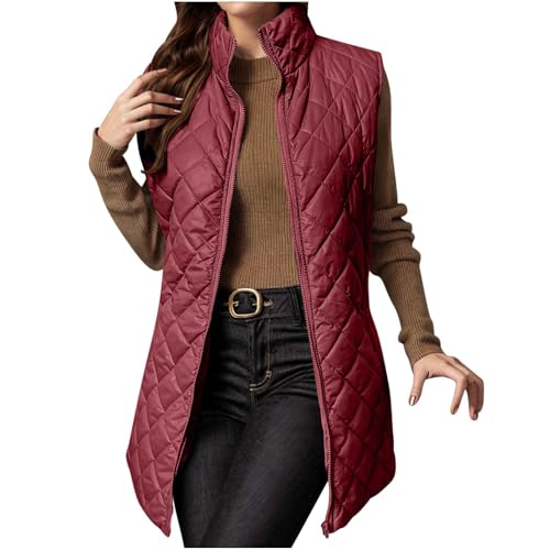 Chaleco largo acolchado para mujer chaqueta acolchada básica y casual ligera