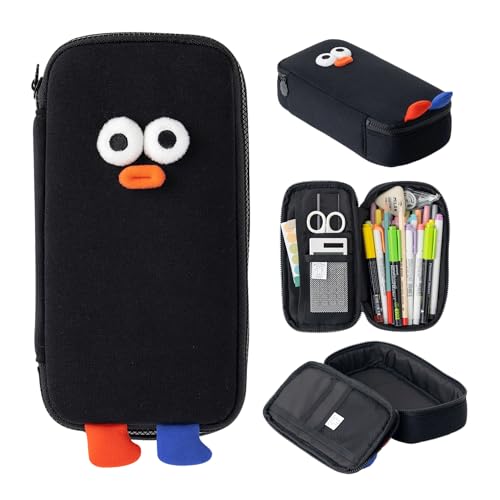 brunch brother Pencil Case - Adorable Character Design- Cute and Fun Pencil Pouch with Enough Capacity for Students (Black)