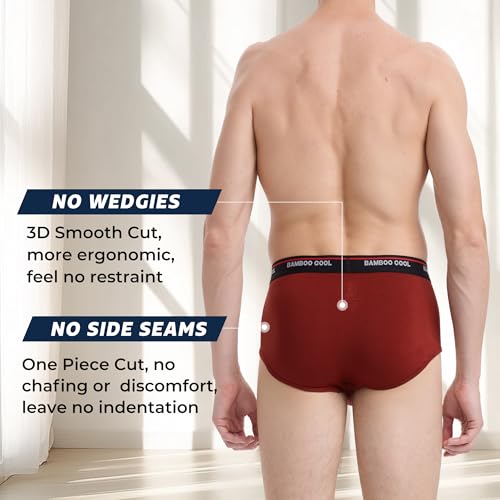BAMBOO COOL Mens Breathable Soft Underwear Open-fly Classic Briefs, Tag-free4