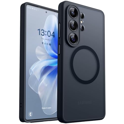 Image of CANSHN Designed for Samsung Galaxy S26 Ultra Case (6.9 inch), Upgraded [Full Camera Protection] [Compatible with Magsafe] [Translucent Matte] Shockproof Protective Phone Cover, Black