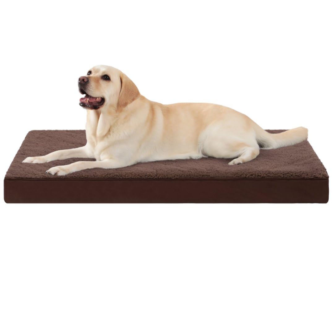 MIHIKK XL Dog Bed Waterproof Dog Beds Large Sized Dog Orthopedic Crate Bed with Removable Washable Cover Egg-Crate