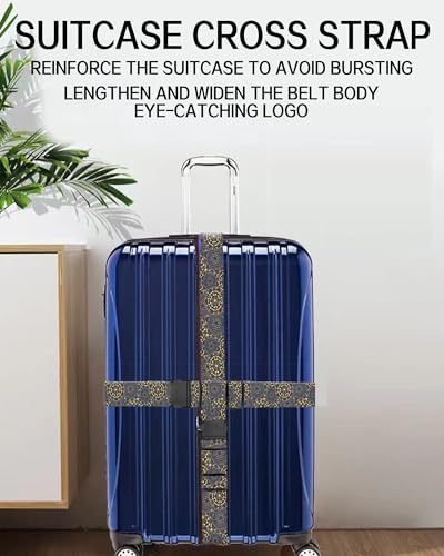 Image of Luggage Straps for Suitcases, Adjustable Travel Belt, Durable Wide Luggage Strap, Cute Suitcase Strap Identifiers with Buckle, Bag Straps for Luggage, Luxury Mandala Pattern