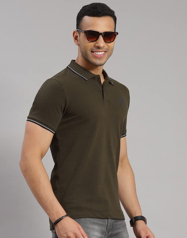 Image of ROCK.IT Men's Solid Slim Fit T-Shirt