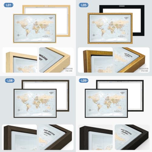 Image of IPIC Personalized Blue Ocean Framed World Map Pin Board, Size 42x28 in
