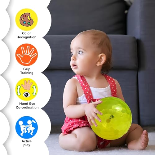 Image of 6-Inch Textured Rubber Play Ball Set for Kids - Soft Bouncy Balls in Assorted Vibrant Colors - Safe, Durable Outdoor & Indoor