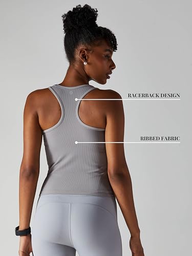 Image of CAVA Tank Us Later Women's Ribbed Tank Top | Sleeveless Activewear with Built-in Bra | Full Length, Stretchable, Moisture-Wicking