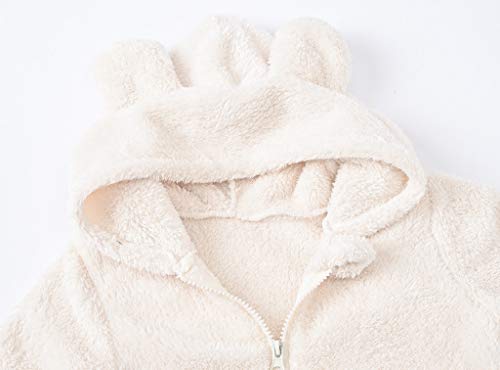 Newborn Baby Snowsuit Fleece Lined Onesie Outfits Warm Hooded Romper for Boys Girls Jumpsuit Zip Up Winter Thick Teddy Coat4