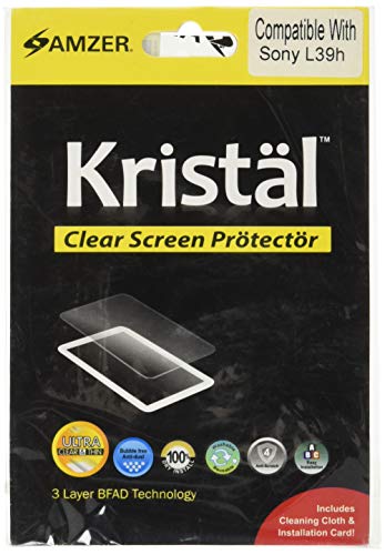 Amzer Kristal Clear Screen Guard Scratch Protector Shield for Sony Xperia Z1 L39h - Retail Packaging - Clear
