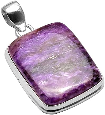 Natural Charoite Gemstone 925 Sterling Silver Handmade Pendant For Women & Men image 4