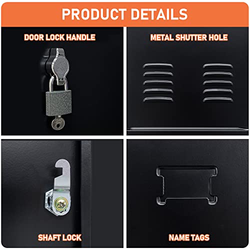 Suxxan Kids Steel Storage Locker 5 Lockable Doors Steel Locker, Metal Office Locker Storage Cabinet，Kids Toy Safe Storage For Home And School (5 Door) #TOP3
