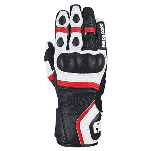 Image of Oxford RP-5 2.0 Motorcycle Motorbike Sports Racing Leather Gloves White/Black Red 3XL